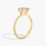 Load image into Gallery viewer, Round Cut - Pave Band - 6 Prong Classic Ring - 18 K Gold