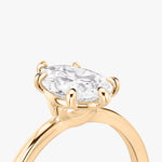 Load image into Gallery viewer, Pear Cut - Plain Band - 6 Prong Classic Ring - 18 K Gold