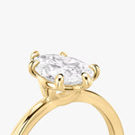 Load image into Gallery viewer, Pear Cut - Plain Band - 6 Prong Classic Ring - 14 K Gold
