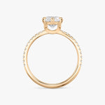 Load image into Gallery viewer, Pear Cut - Pave Band - 6 Prong Classic Ring - 14 K Gold