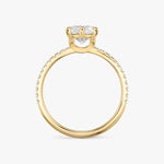 Load image into Gallery viewer, Pear Cut - Pave Band - 6 Prong Classic Ring - 18 K Gold