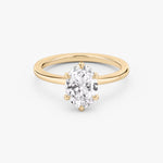 Load image into Gallery viewer, Oval Cut - Plain Band - 6 Prong Classic Ring - 14 K Gold
