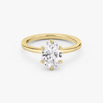 Load image into Gallery viewer, Oval Cut - Plain Band - 6 Prong Classic Ring - 14 K Gold