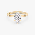 Load image into Gallery viewer, Marquise Cut - Plain Band - 6 Prong Classic Ring - 18 K Gold