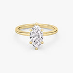 Load image into Gallery viewer, Marquise Cut - Plain Band - 6 Prong Classic Ring - 18 K Gold