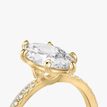 Load image into Gallery viewer, Marquise Cut - Pave Band - 6 Prong Classic Ring - 14 K Gold