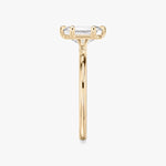 Load image into Gallery viewer, Emerald Cut - Plain Band - 6 Prong Classic Ring - 14 K Gold