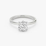 Load image into Gallery viewer, Cushion Cut - Plain Band - 6 Prong Classic Ring - 18 K Gold