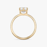 Load image into Gallery viewer, Cushion Cut - Pave Band - 6 Prong Classic Ring - 18 K Gold