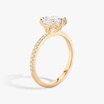 Load image into Gallery viewer, Cushion Cut - Pave Band - 6 Prong Classic Ring - 18 K Gold