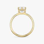 Load image into Gallery viewer, Cushion Cut - Pave Band - 6 Prong Classic Ring - 18 K Gold