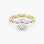 Load image into Gallery viewer, Lab Diamond Radiant Cut - Pave Band - 6 Prong Classic Ring