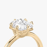 Load image into Gallery viewer, Radiant Cut - Plain Band - 6 Prong Classic Ring - 18 K Gold