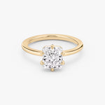 Load image into Gallery viewer, Radiant Cut - Pave Band - 6 Prong Classic Ring - 14 K Gold