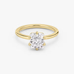 Load image into Gallery viewer, Radiant Cut - Plain Band - 6 Prong Classic Ring - 18 K Gold