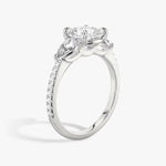 Load image into Gallery viewer, Cushion Cut - Pave Band - Three Stone Ring - 0.25 Ct Side Stone each - 18 K Gold