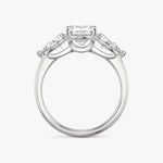 Load image into Gallery viewer, Cushion Cut - Plain Band - Three Stone Ring - 0.5 Ct Side Stone each - 14 K Gold