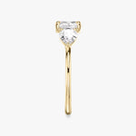 Load image into Gallery viewer, Cushion Cut - Plain Band - Three Stone Ring - 0.5 Ct Side Stone each - 14 K Gold