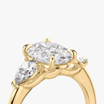 Load image into Gallery viewer, Oval Cut - Plain Band - Three Stone Ring - 0.25 Ct Side Stone each - 18 K Gold