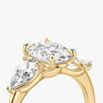 Load image into Gallery viewer, Oval Cut - Plain Band - Three Stone Ring- 0.5 Ct Side Stone each - 14 K Gold