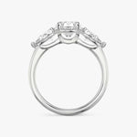 Load image into Gallery viewer, Oval Cut - Plain Band - Three Stone Ring- 0.5 Ct Side Stone each - 14 K Gold