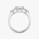 Load image into Gallery viewer, Pear Cut - Plain Band - Three Stone Ring - 0.25 Ct Side Stone each - 18 K Gold