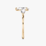 Load image into Gallery viewer, Pear Cut - Plain Band - Three Stone Ring - 0.25 Ct Side Stone each - 18 K Gold