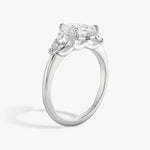 Load image into Gallery viewer, Pear Cut - Plain Band - Three Stone Ring - 0.25 Ct Side Stone each - 18 K Gold