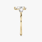 Load image into Gallery viewer, Pear Cut - Plain Band - Three Stone Ring - 0.25 Ct Side Stone each - 14 K Gold