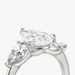 Load image into Gallery viewer, Pear Cut - Plain Band - Three Stone Ring- 0.5 Ct Side Stone each - 18 K Gold