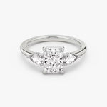 Load image into Gallery viewer, Radiant Cut - Plain Band - Three Stone Ring - 0.25 Ct Side Stone each