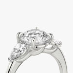 Load image into Gallery viewer, Round Cut - Plain Band - Three Stone Ring - 0.25 Ct Side Stone each - 14 K Gold