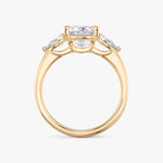Load image into Gallery viewer, Princess Cut - Plain Band - Three Stone Ring - 0.25 Ct Side Stone each - 18 K Gold