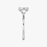 Load image into Gallery viewer, Princess Cut - Plain Band - Three Stone Ring - 0.25 Ct Side Stone each - 14 K Gold