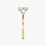 Load image into Gallery viewer, Princess Cut - Plain Band - Three Stone Ring - 0.25 Ct Side Stone each - 18 K Gold