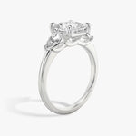 Load image into Gallery viewer, Princess Cut - Plain Band - Three Stone Ring - 0.25 Ct Side Stone each - 18 K Gold