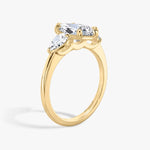 Load image into Gallery viewer, Marquise Cut - Plain Band - Three Stone Ring - 0.25 Ct Side Stone each - 18 K Gold