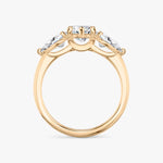 Load image into Gallery viewer, Marquise Cut - Plain Band - Three Stone Ring- 0.5 Ct Side Stone each - 14 K Gold