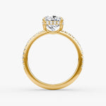 Load image into Gallery viewer, Cushion Cut - Pave Band Hidden Halo - Classic Engagement Ring- 14 K