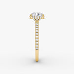 Load image into Gallery viewer, Cushion Cut - Pave Band Hidden Halo - Classic Engagement Ring- 14 K