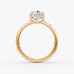 Load image into Gallery viewer, Cushion Cut - Pave Band Hidden Halo - Classic Engagement Ring- 14 K