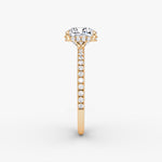 Load image into Gallery viewer, Cushion Cut - Pave Band Hidden Halo - Classic Engagement Ring- 14 K