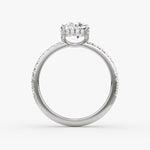 Load image into Gallery viewer, Oval Cut - Pave Band Hidden Halo - Classic Engagement Ring- 18 K Gold