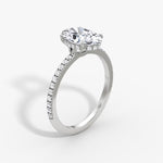 Load image into Gallery viewer, Oval Cut - Pave Band Hidden Halo - Classic Engagement Ring- 18 K Gold