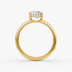 Load image into Gallery viewer, Oval Cut - Pave Band Hidden Halo - Classic Engagement Ring- 18 K Gold