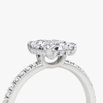 Load image into Gallery viewer, Radiant Cut - Pave Band Hidden Halo - Classic Engagement Ring- 14 K Gold