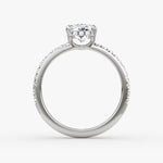 Load image into Gallery viewer, Radiant Cut - Pave Band Hidden Halo - Classic Engagement Ring- 14 K Gold