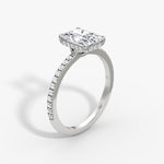 Load image into Gallery viewer, Radiant Cut - Pave Band Hidden Halo - Classic Engagement Ring- 14 K Gold