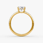 Load image into Gallery viewer, Radiant Cut - Pave Band Hidden Halo - Classic Engagement Ring- 14 K Gold