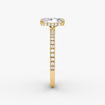 Load image into Gallery viewer, Radiant Cut - Pave Band Hidden Halo - Classic Engagement Ring- 14 K Gold